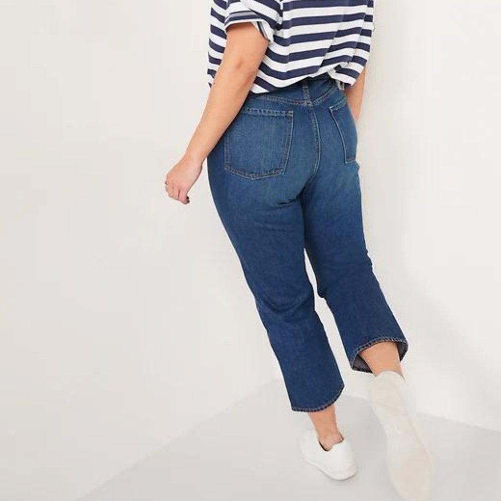 Old Navy High-Waisted Slouchy Straight Cropped Jeans for Women New - Picture 5 of 7